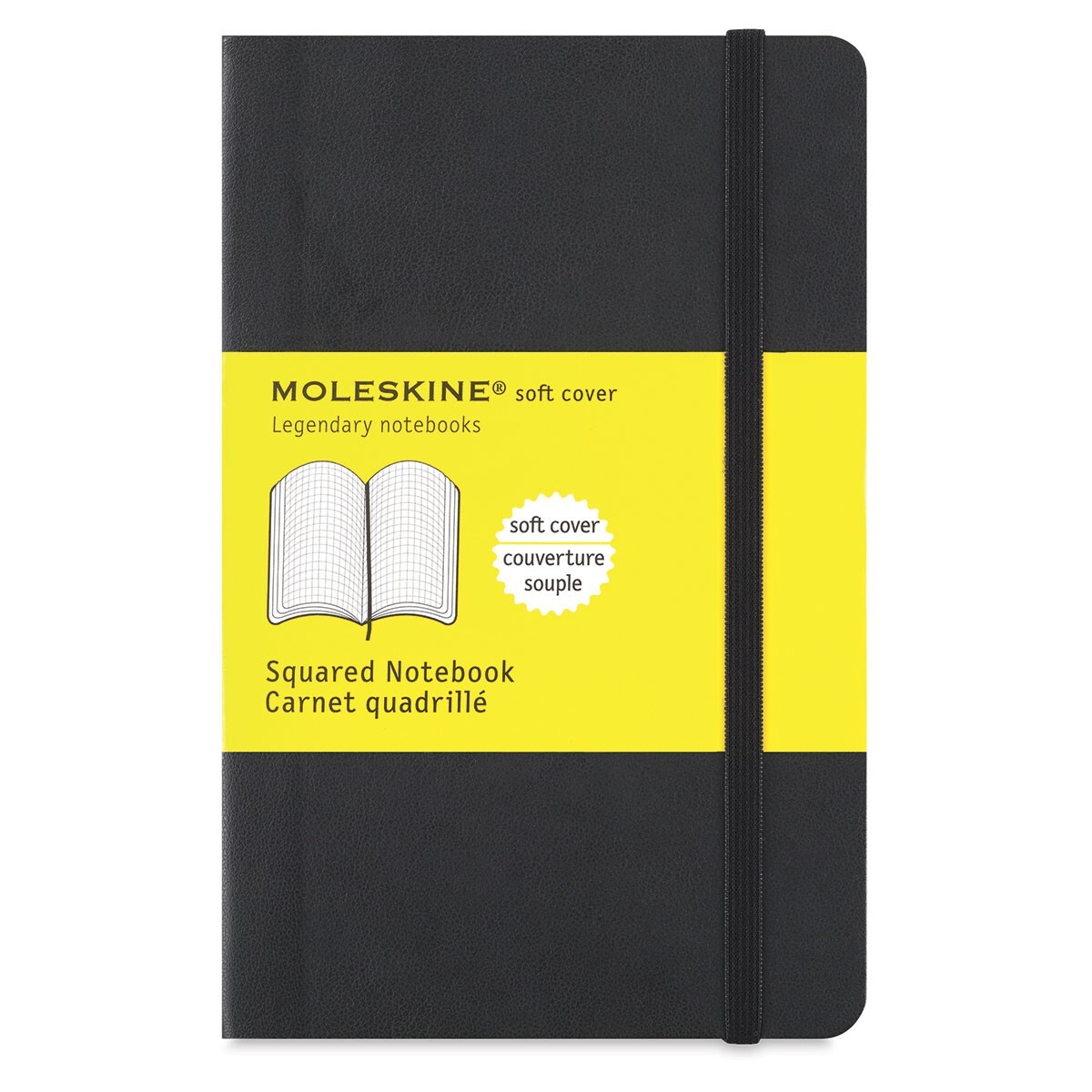 Moleskine Classic Notebook, Large, Squared, Black, Soft Cover (5 x 8.25)