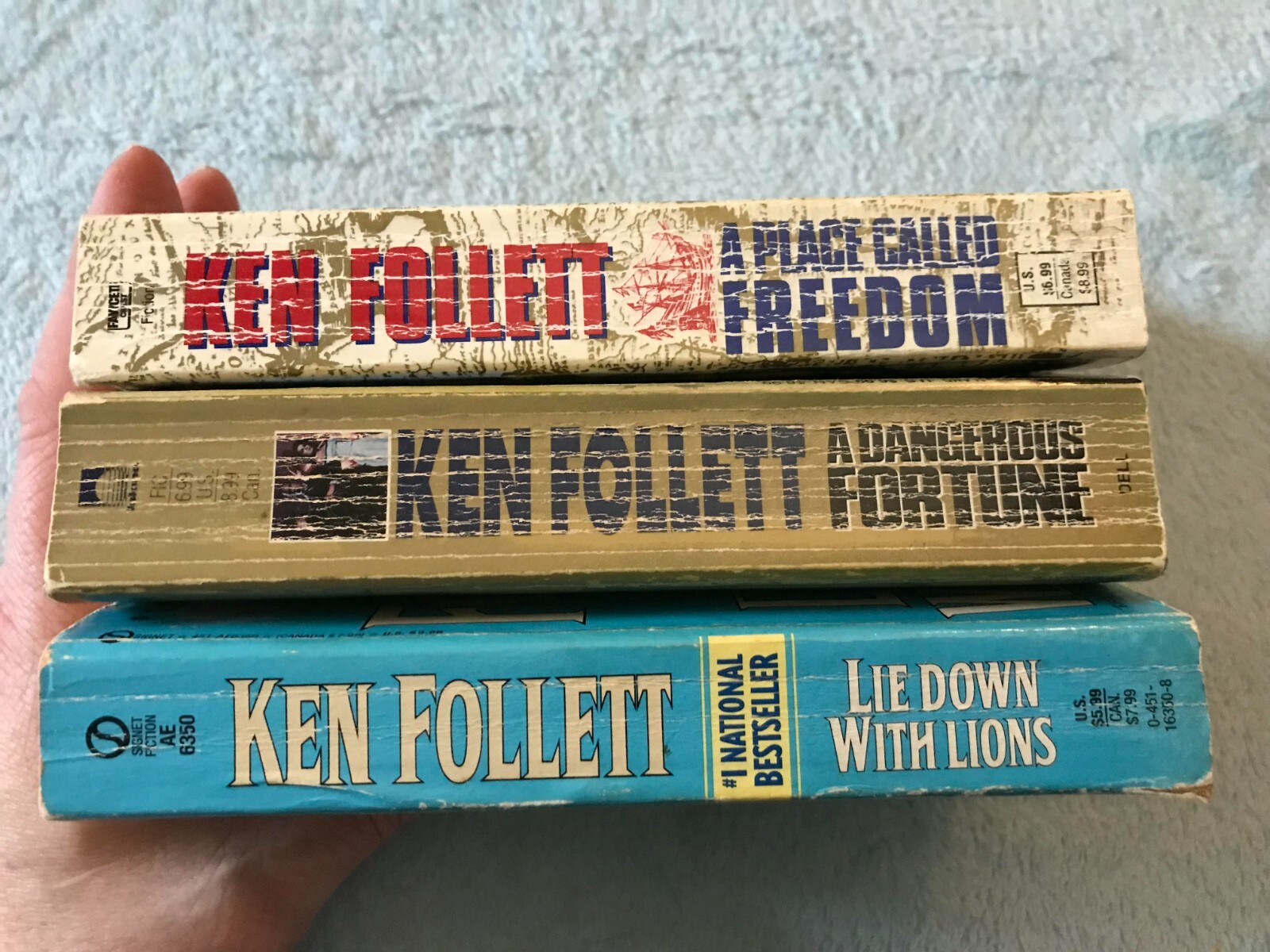 Ken Follet 3 Book Lot – A Place Called Freedom, A Dangerous Fortune & More -USED