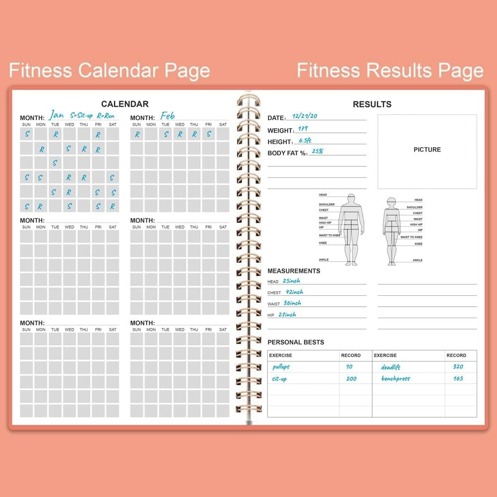 A5 Workout Planner for Weight Loss – 136 Pages with Health Tracking Layout