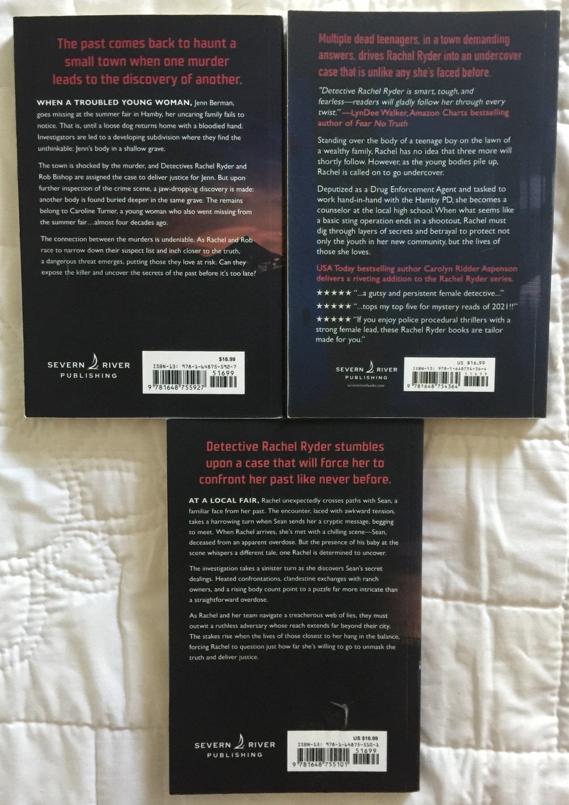 3 Books in the Rachel Ryder Series by Carolyn Ridder Aspenson