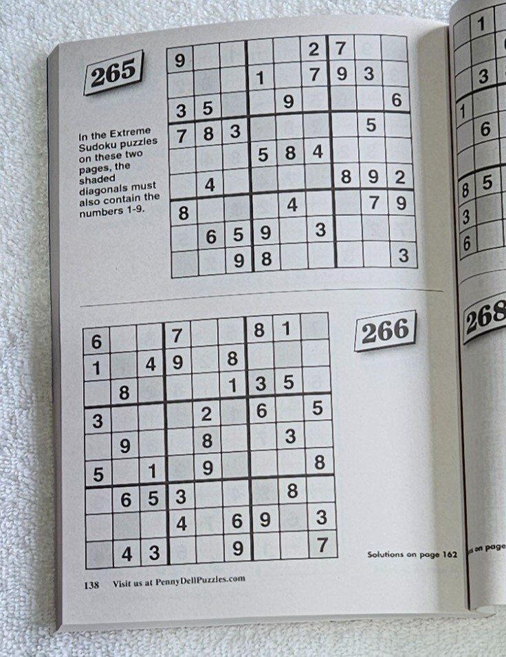 Lot of 3 Penny Press Dell Fun & Easy Sudoku Puzzle Books Extreme