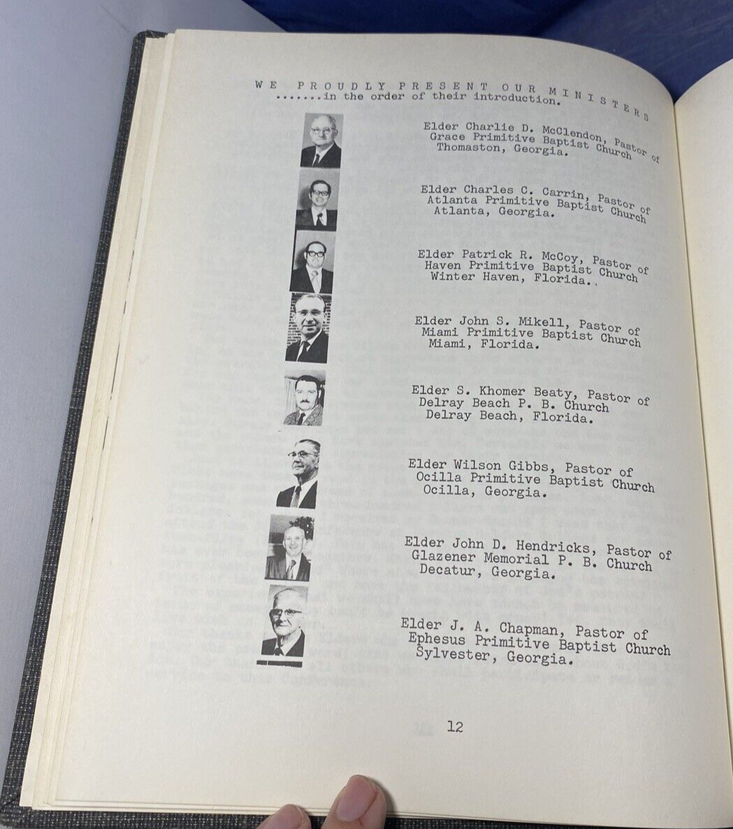1972 54th Annual Southern States Primitive Baptist Conference Program History
