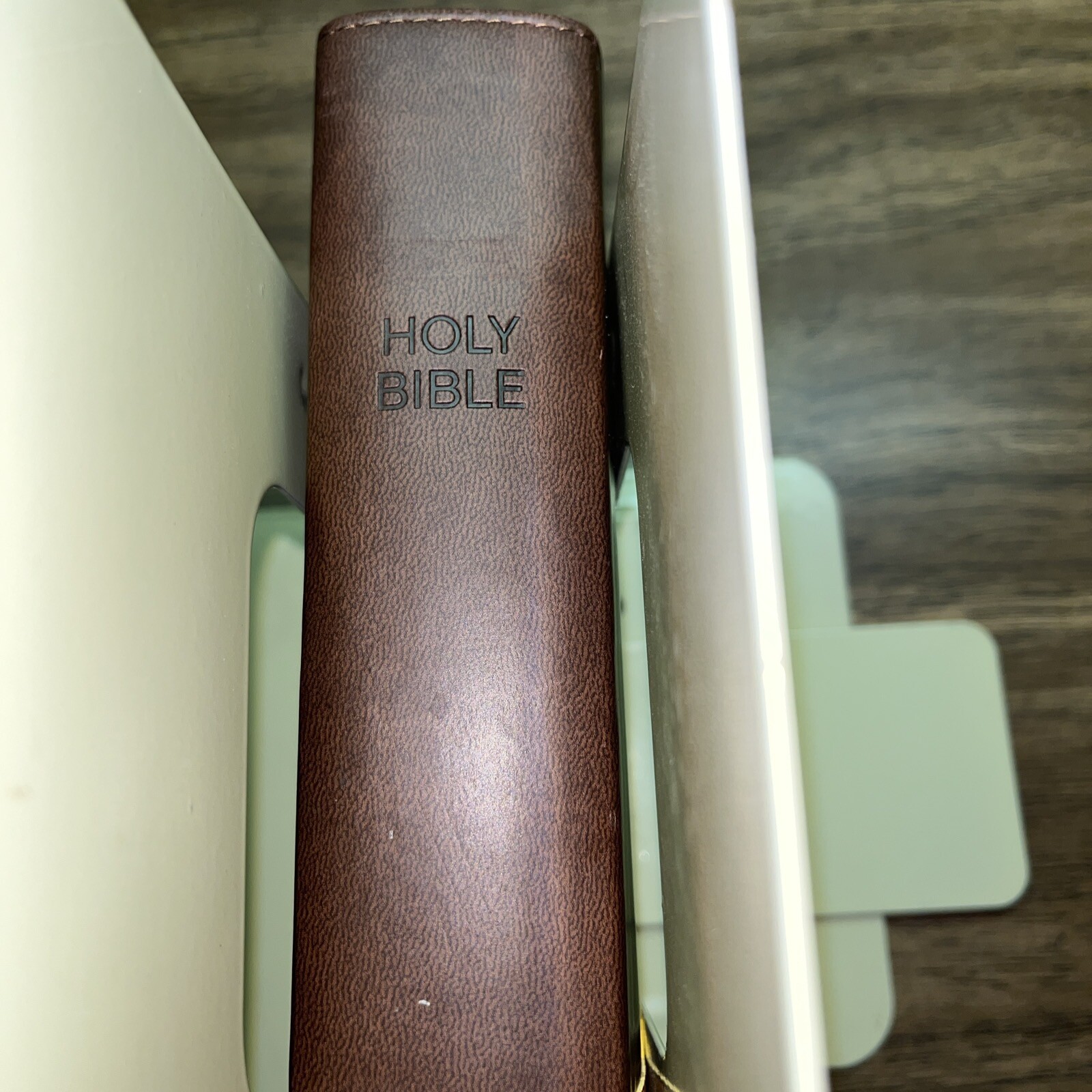 LARGE PRINT Zondervan NIV Church Bible 2011 Italian Duo-Tone Brown / Tan CLEAN