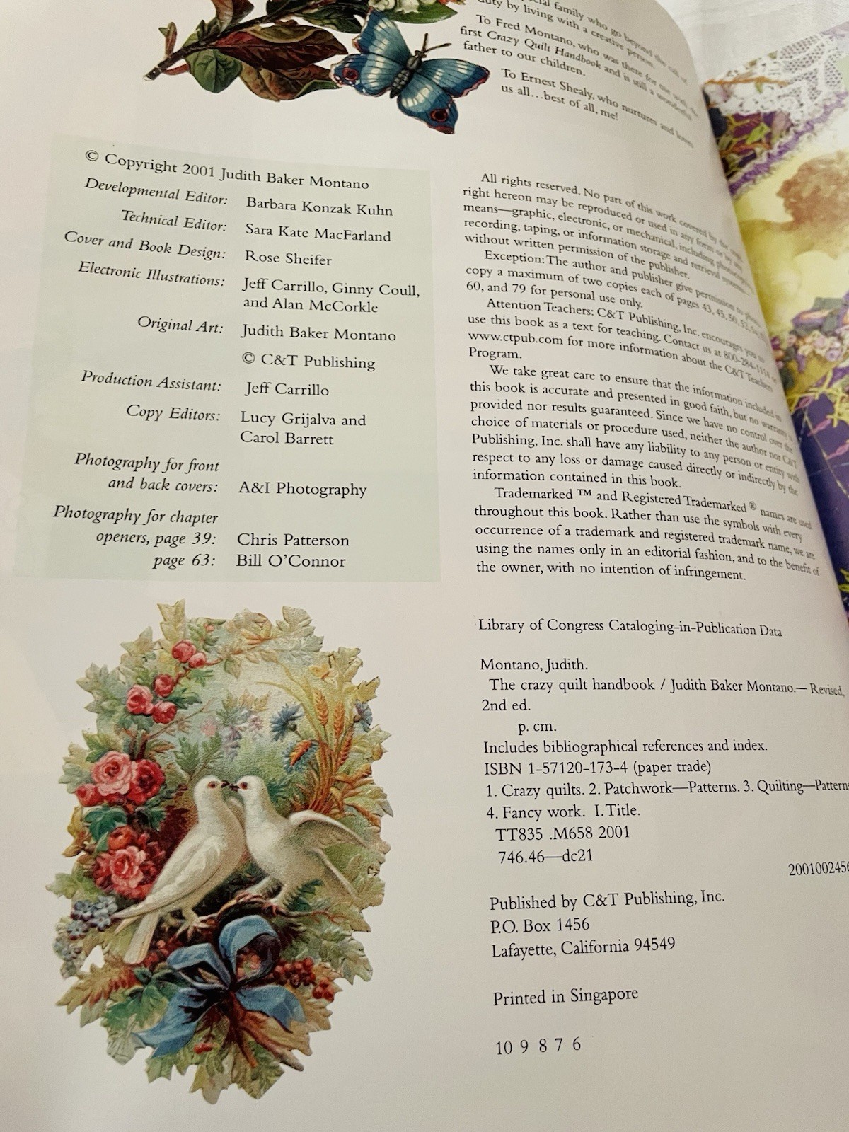 The Crazy Quilt Handbook Judith Baker Montano 12 Projects 2001 2nd Edition VGUC