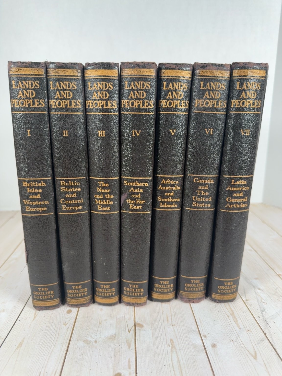Lands and Peoples The World in Color Complete 7 Volume Set 1948 Grolier Society