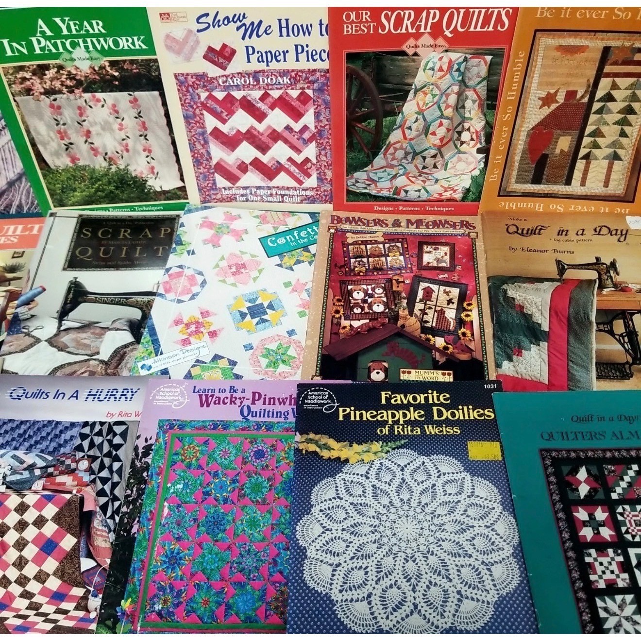 Vtg Modern Quilting Crochet Pattern Books Quilt in a Day Scrap DIY Grannycore