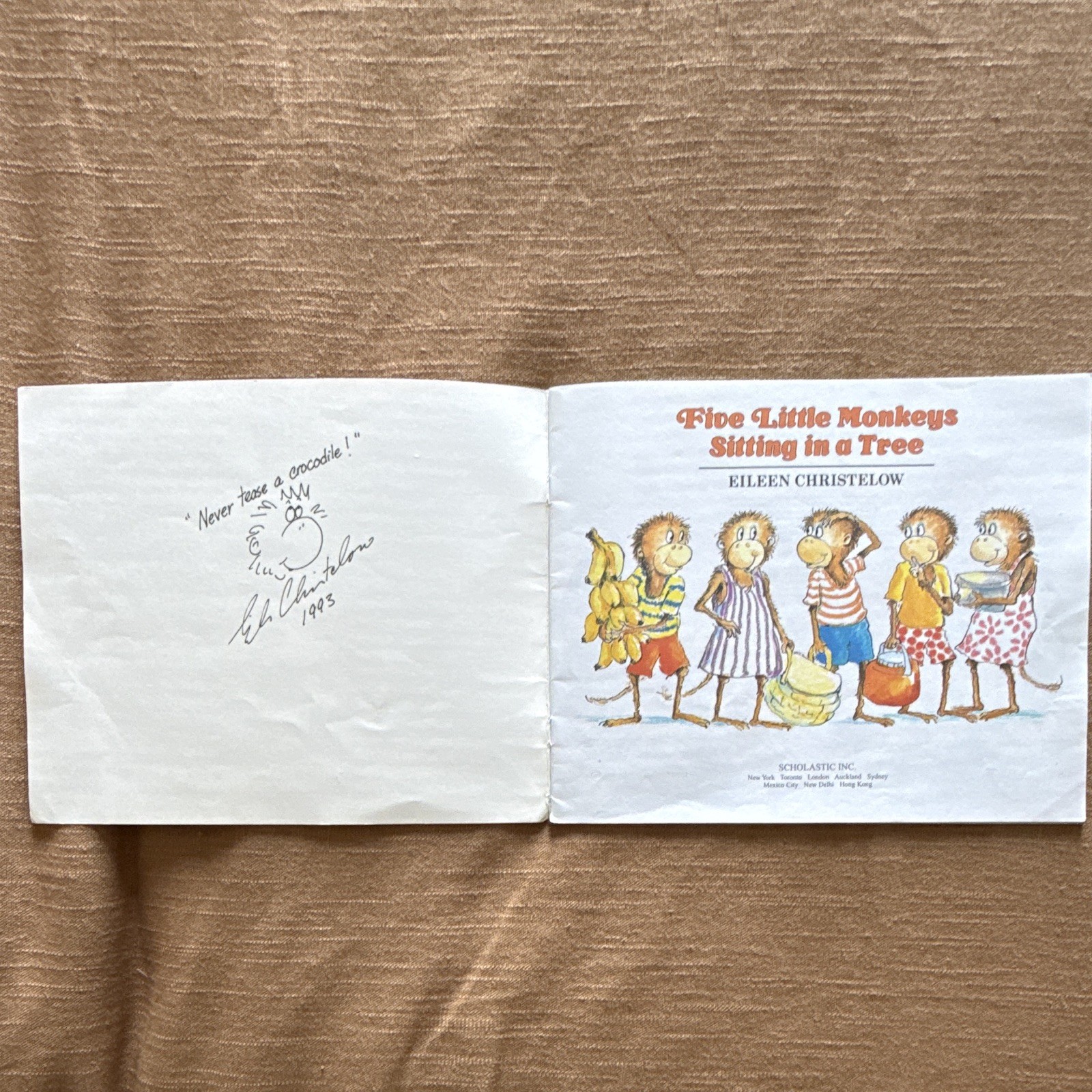 Eileen Christelow Five Little Monkeys series Lot of 5 PB-1 autographed by author