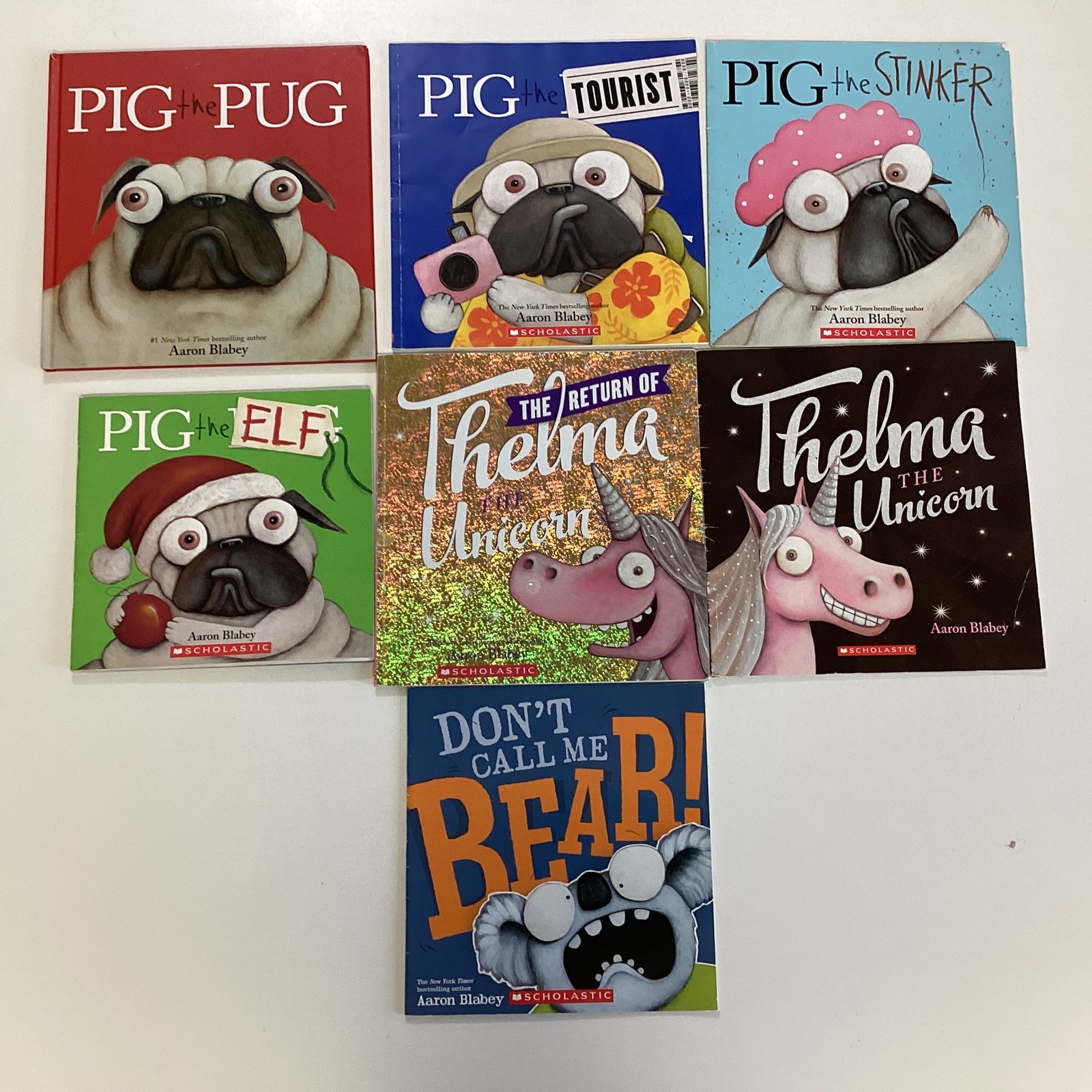 Aaron Blabey Pig Pug Thelma Unicorn Stinker Preschool Kindergarten 7 Book Lot