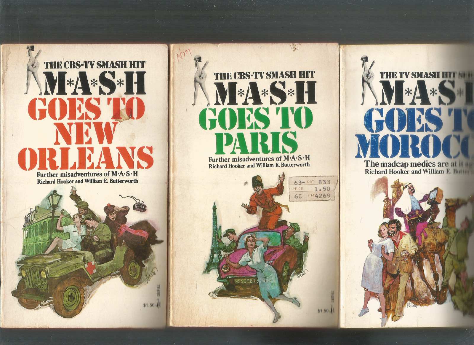 MASH ” LOT OF 13 PB -TV TIE-IN – RICHARD HOOKER + W.BUTTERWORTH 1970’S SERIES