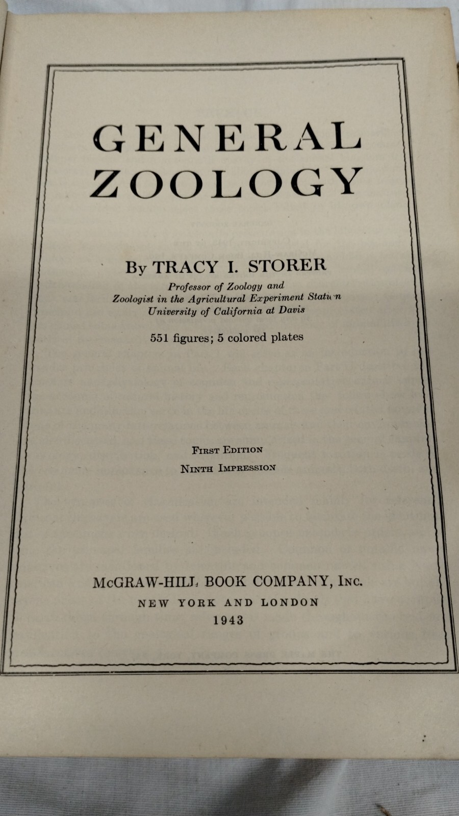 Old 1943 GENERAL ZOOLOGY Book ANIMALS ILLUSTRATED FISH MAMMALS BIRDS BIOLOGY