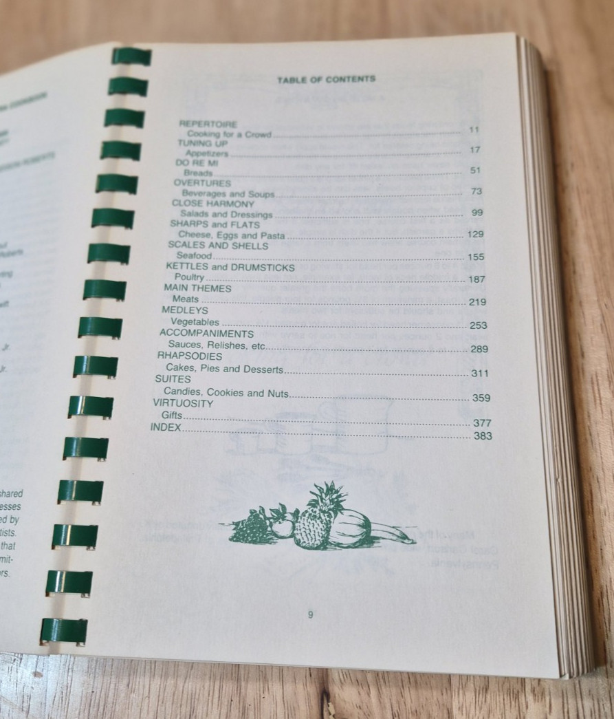 Vintage 1980 “THE PHILADELPHIA ORCHESTRA COOKBOOK” by Phila. Committee 398 pages