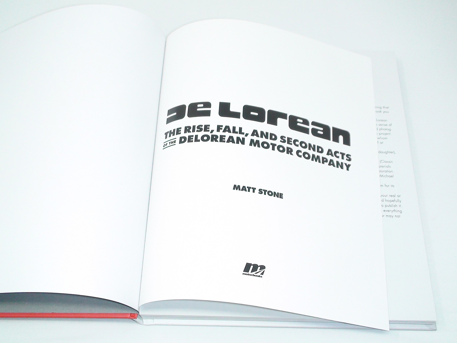 DeLorean Motor Company Hardcover Book – 192 Pages by Matt Stone