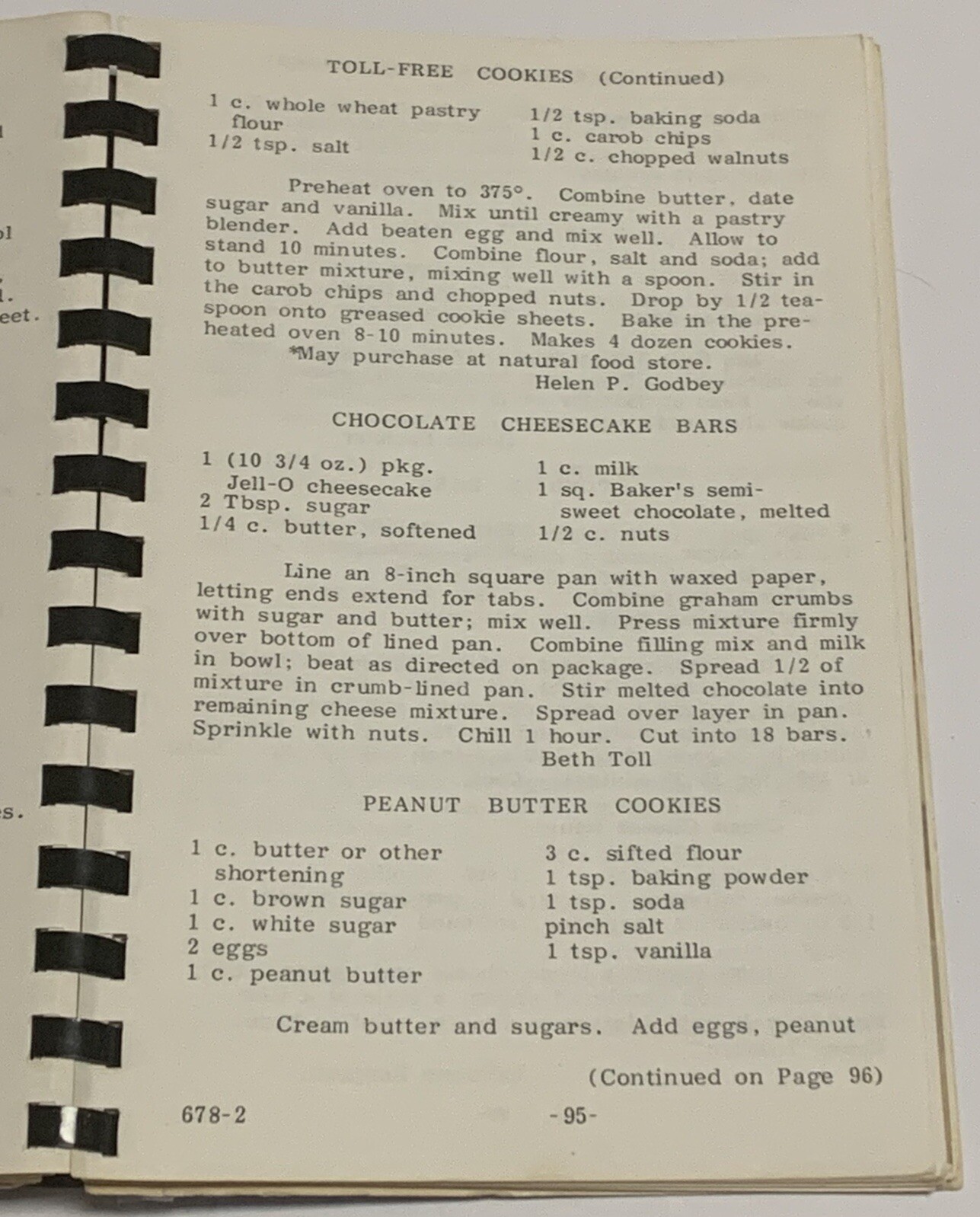 Vtg First United Methodist Church Cherished Recipes Cookbook Golden Colorado CO