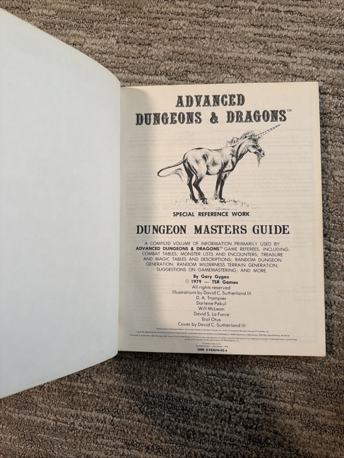 Dungeons Dragons AD&D Dungeon Master’s Guide TSR 1979 Revised Edition READ DESCR