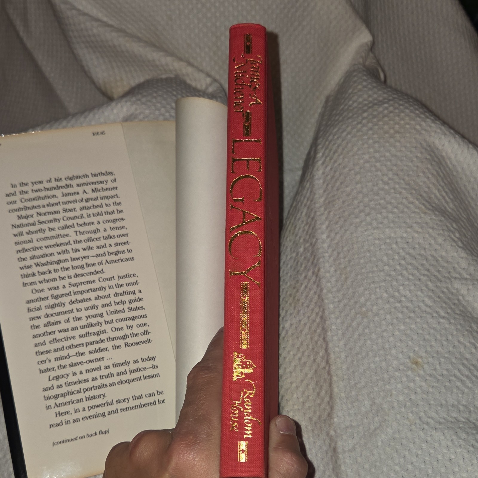 James A. Michener Legacy Hardcover Random House 1987 First Edition Dust Jacket