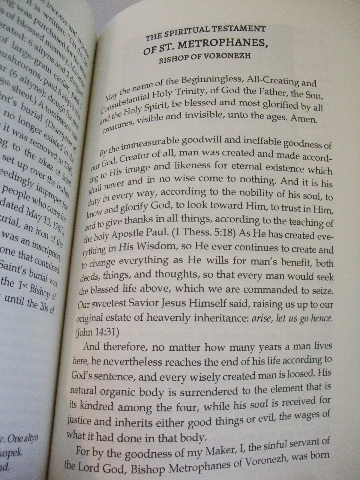 Life and Testament of St. Metrophanes, First Bishop of Voronezh. Orthodox. SALE
