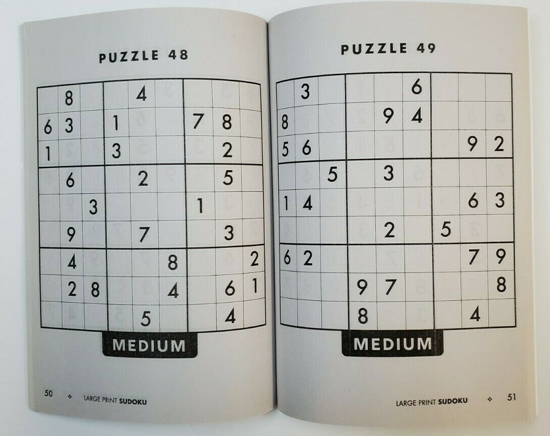 4 New Large Print Sudoku PAPP Puzzle Books Vol# 35-38 Games Entertain Hobbies