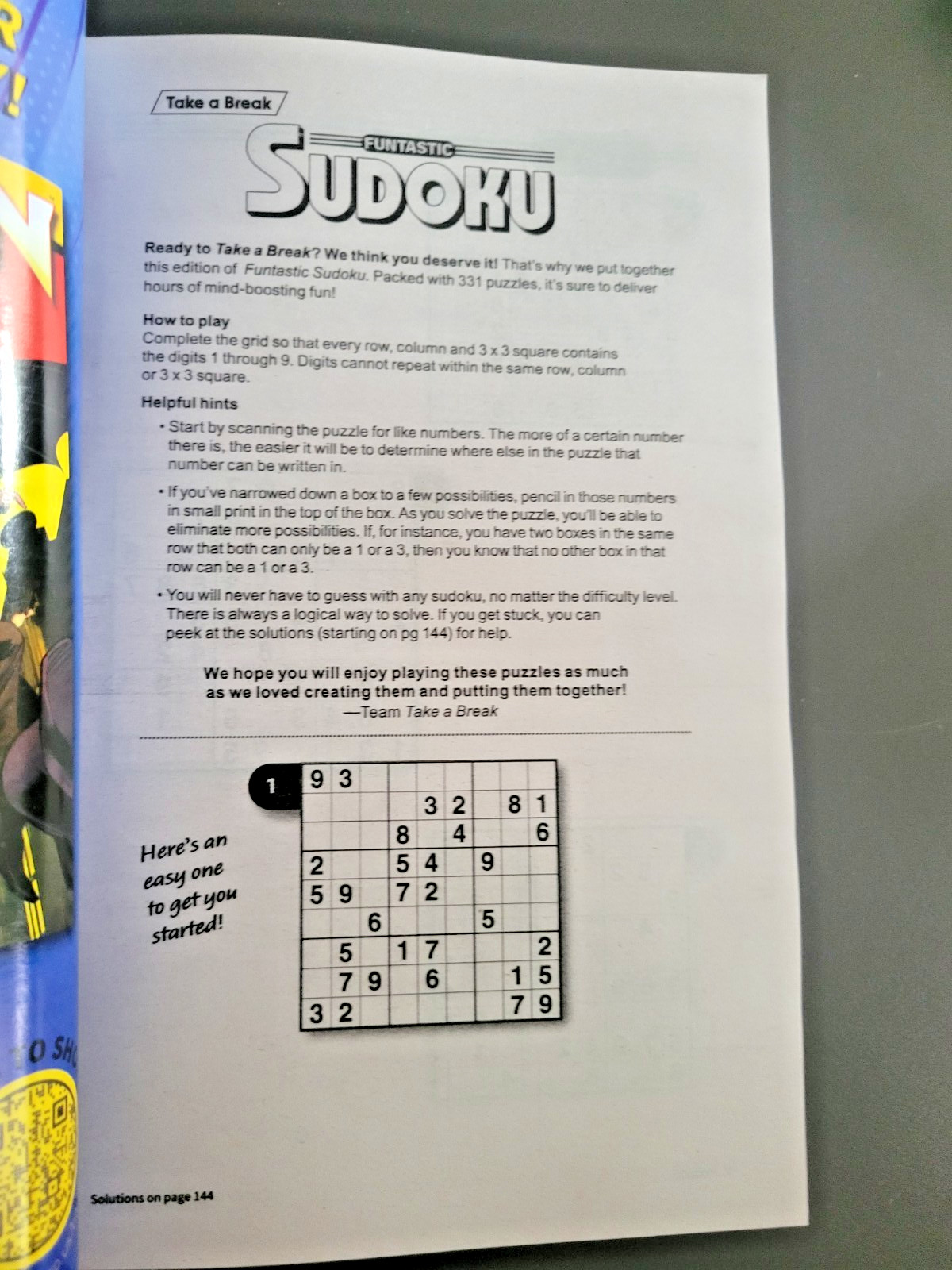 Lot of 3 Funtastic Sudoku Books by Take-A-Break – 990+ Challenging Puzzles