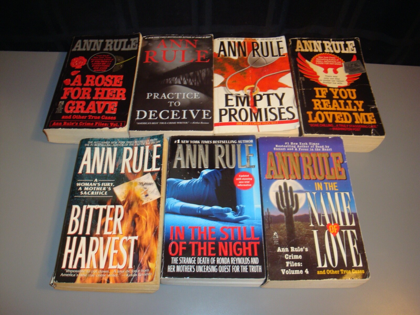 Ann Rule True Crime 7 paperback book lot Crime Files Murder Serial Killers