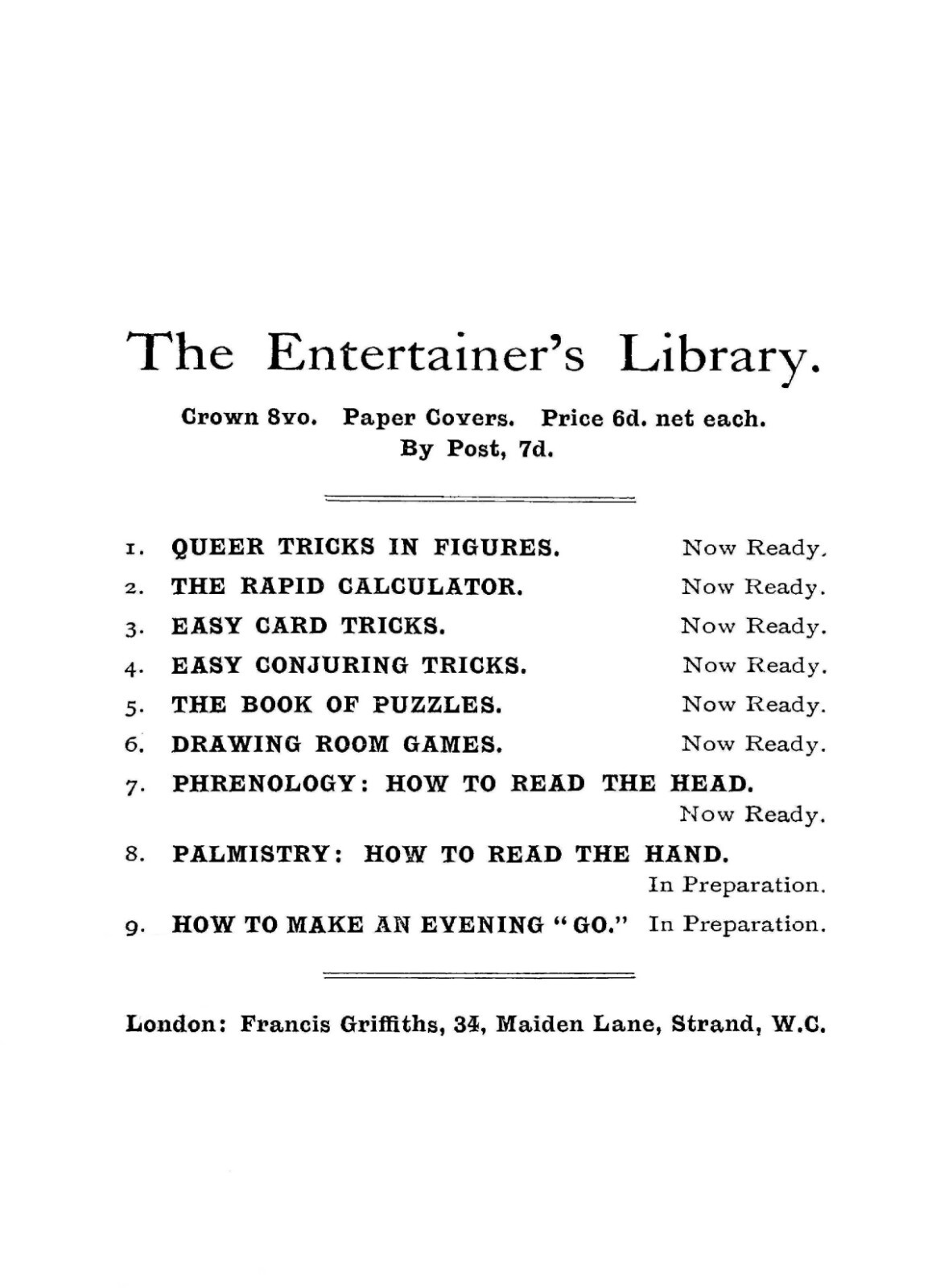 Phrenology How to Read The Head “1891” 67 Pages