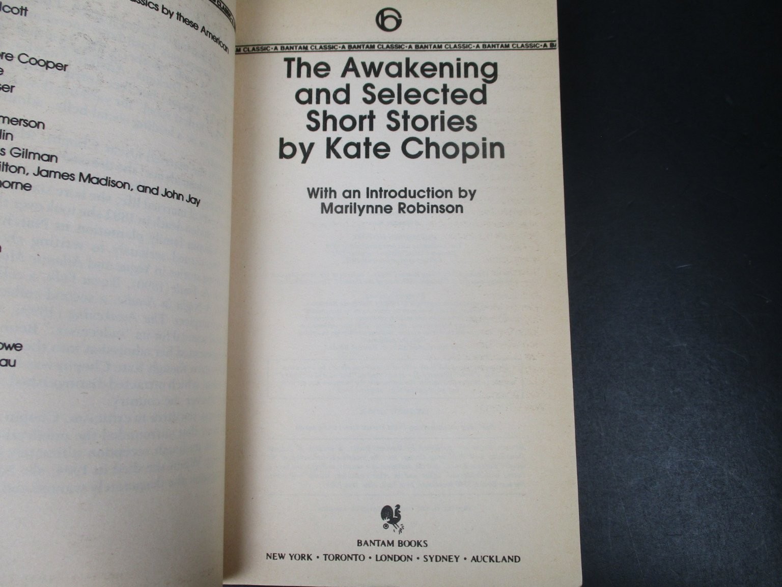 The Awakening by Kate Chopin 1992 Bantam Classic Trade Paperback PB