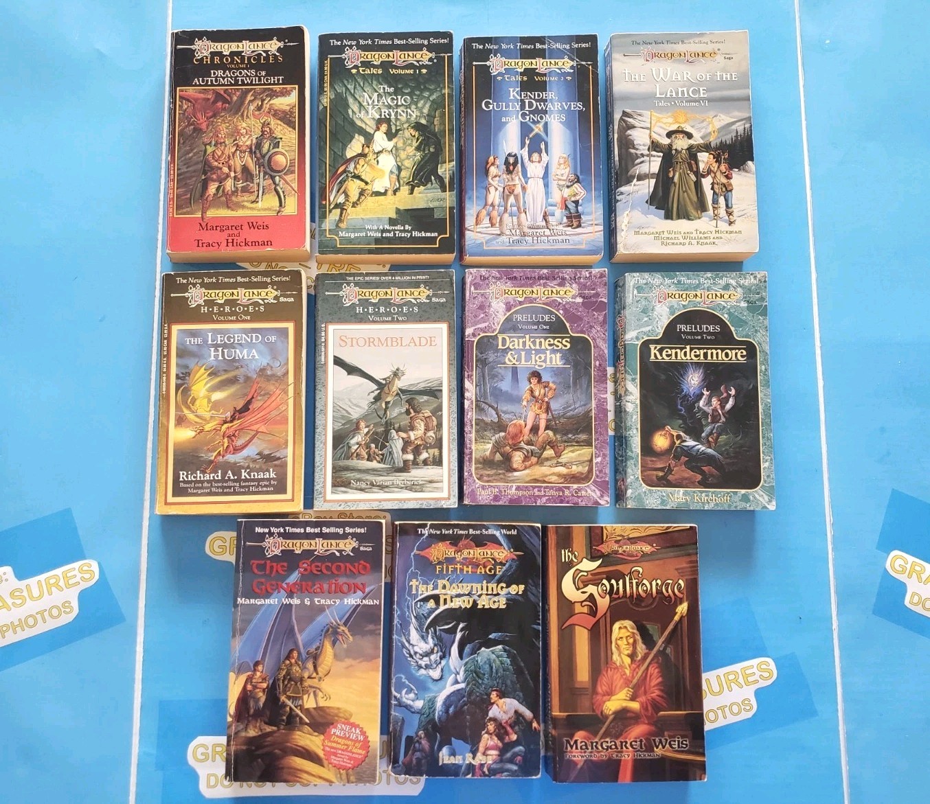 LOT OF 11 *VINTAGE* DRAGONLANCE PAPERBACK BOOKS 1984-2000 tsr d&d Dragons Used
