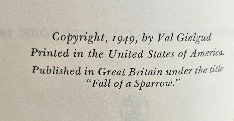 Stalking-Horse by Val Gielgud, 1950 William Morrow & Co.