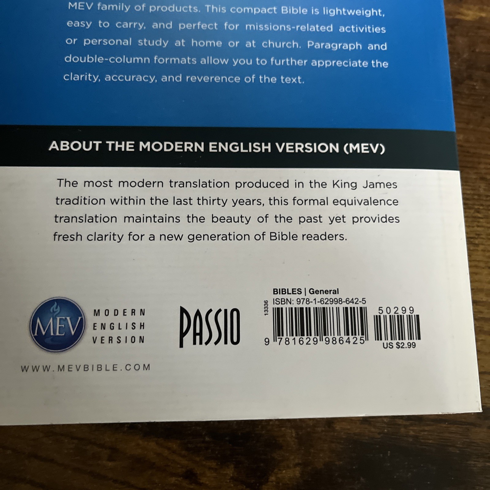The Holy Bible (Modern English Version) MEV By Passio 2015