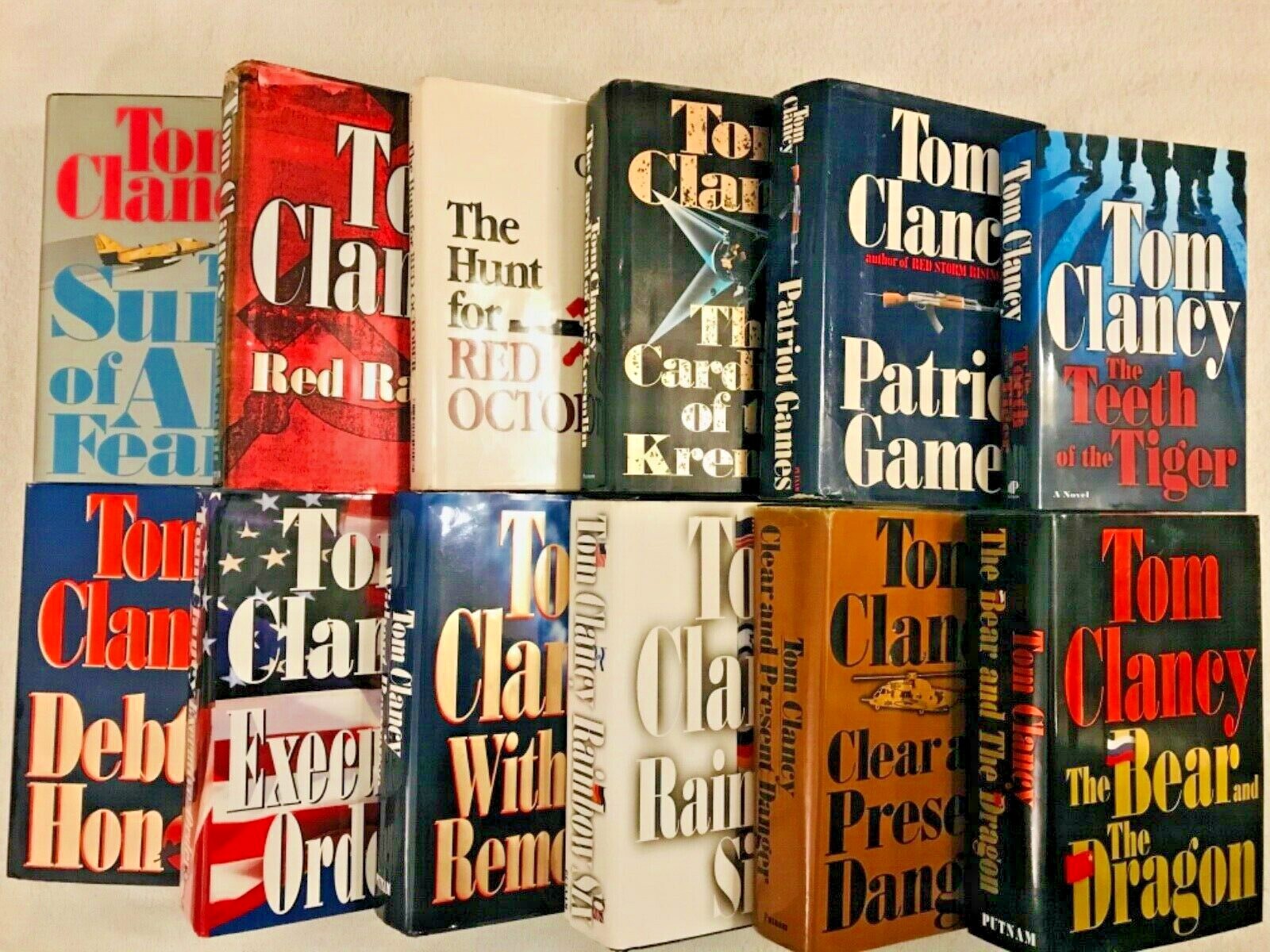 Lot 12 Tom Clancy Hardcover HC/DJ Book All Jack Ryan Series #1-12 Original