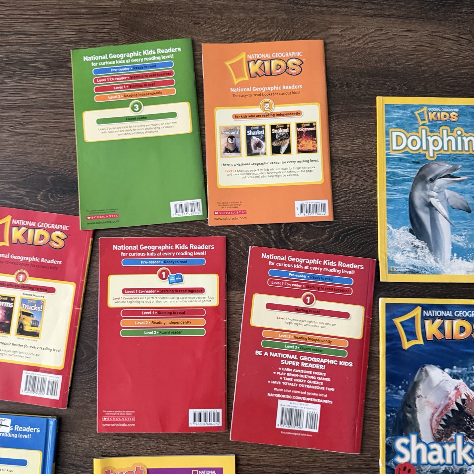 National Geographic Kids Reader Lot 17 Sharks Wolves Dolphins Polar Bears