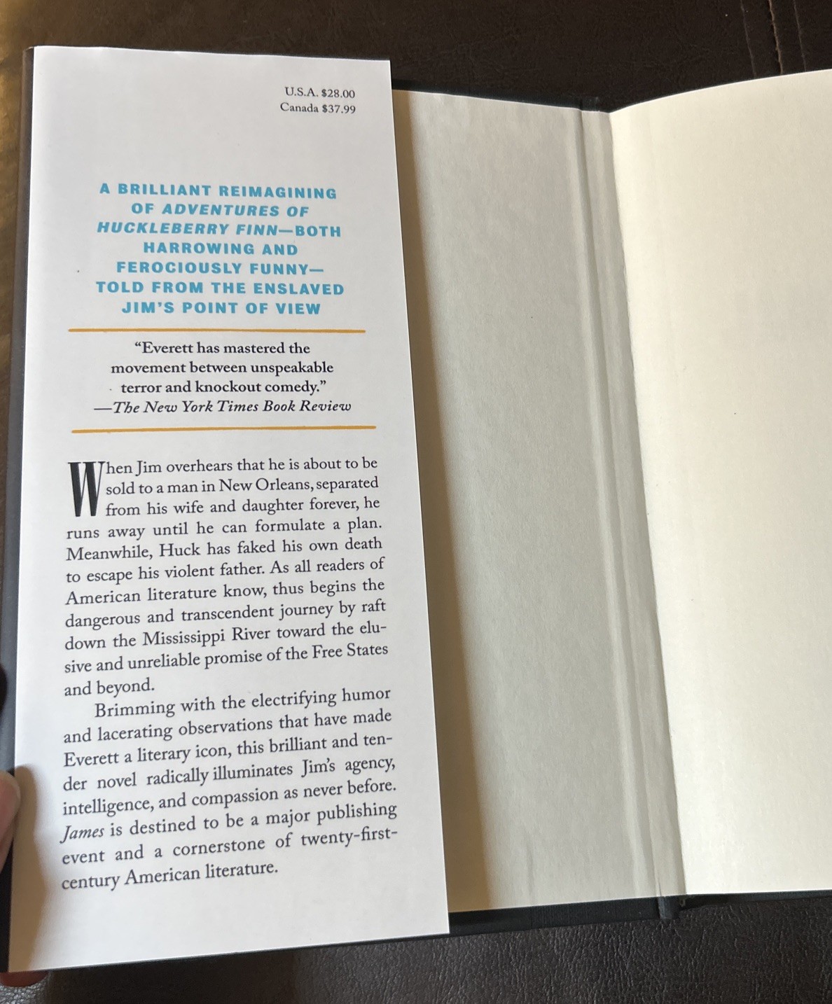 James [Pulitzer Prize Winner]: A Novel by Everett, Percival Hardcover, First Ed.