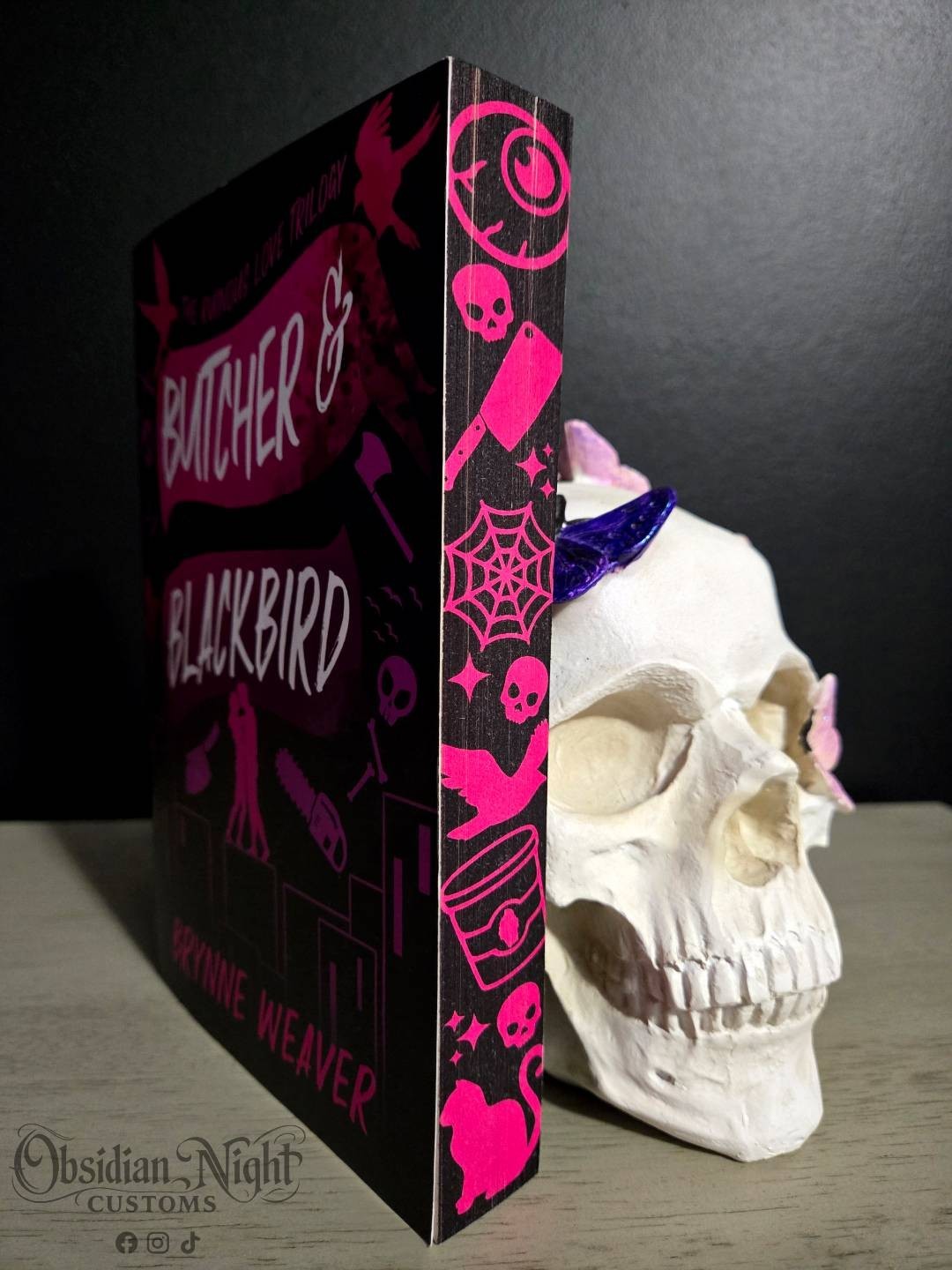 The Ruinous Love Trilogy by Brynne Weaver paperbacks with custom sprayed edges