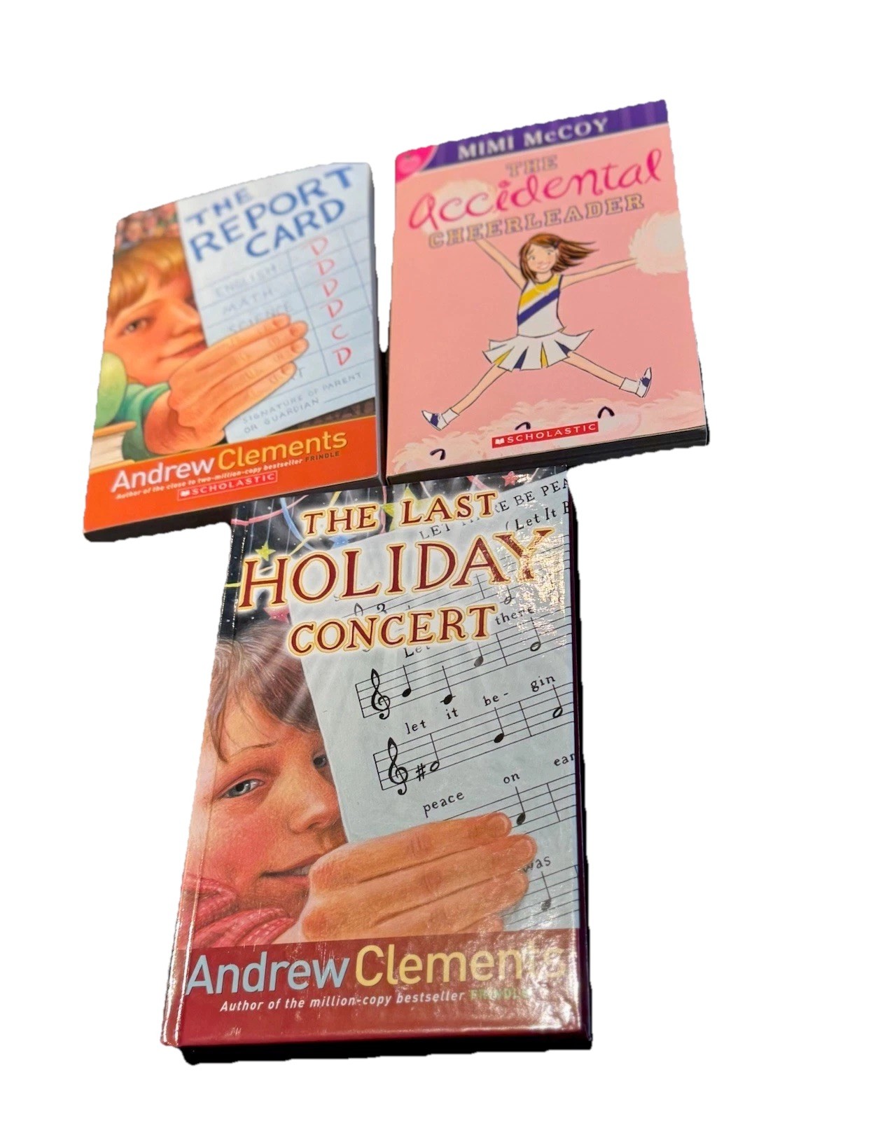 Scholastic Books Lot: Last Holiday Concert, Report Card, Accidental Cheerleader