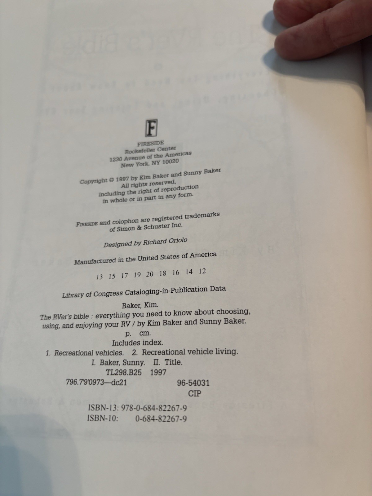The RVer’s Bible Preowned 1997 Paperback 378 Pages