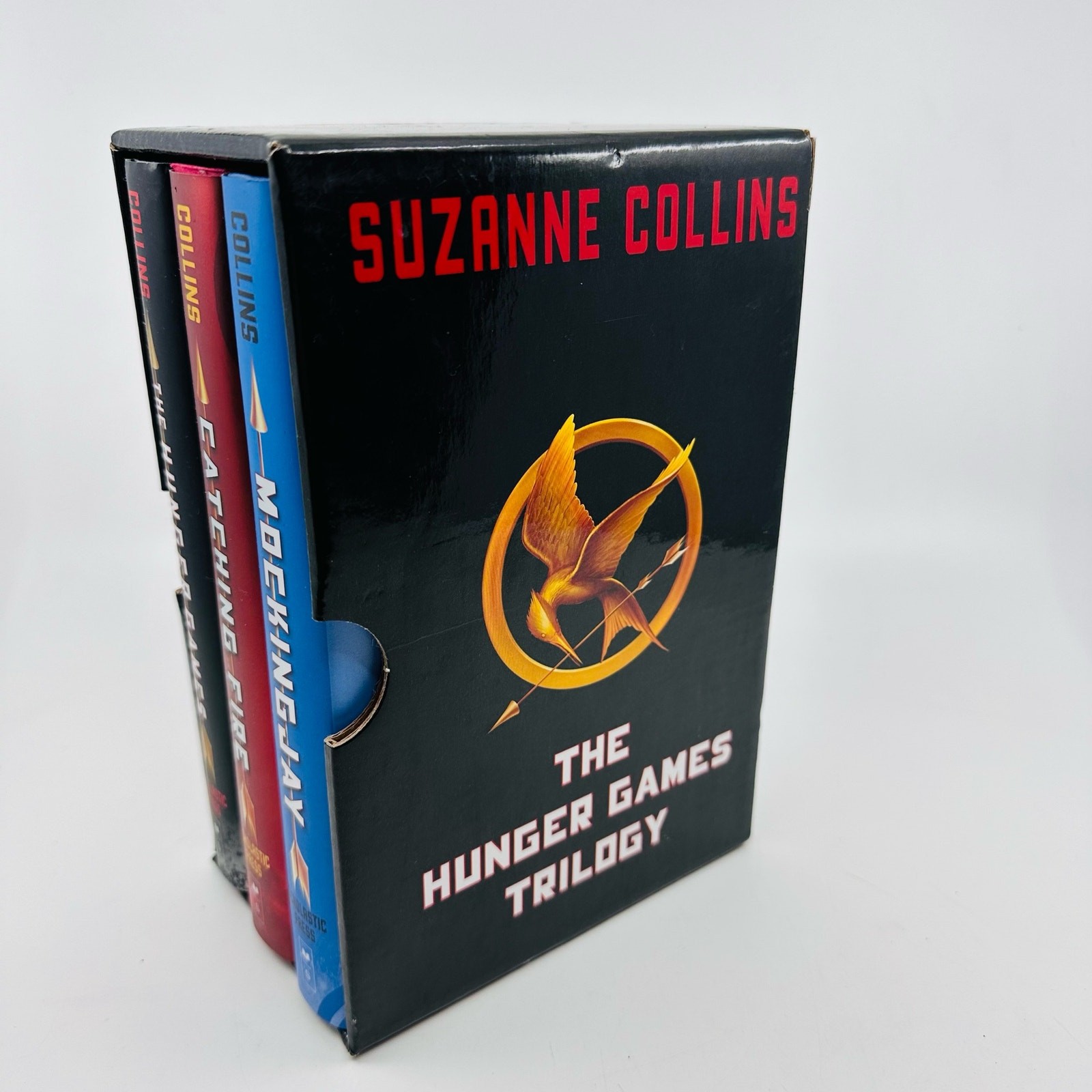The Hunger Games Trilogy With Box by Suzanne Collins, Scholastic Press, Set of 3