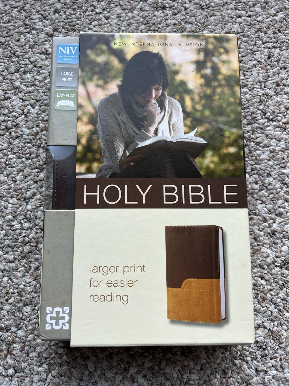 ⭐️Zondervan NIV Large Print Bible-Holy Bible-Leathersoft-Italian Duotone-2011⭐️