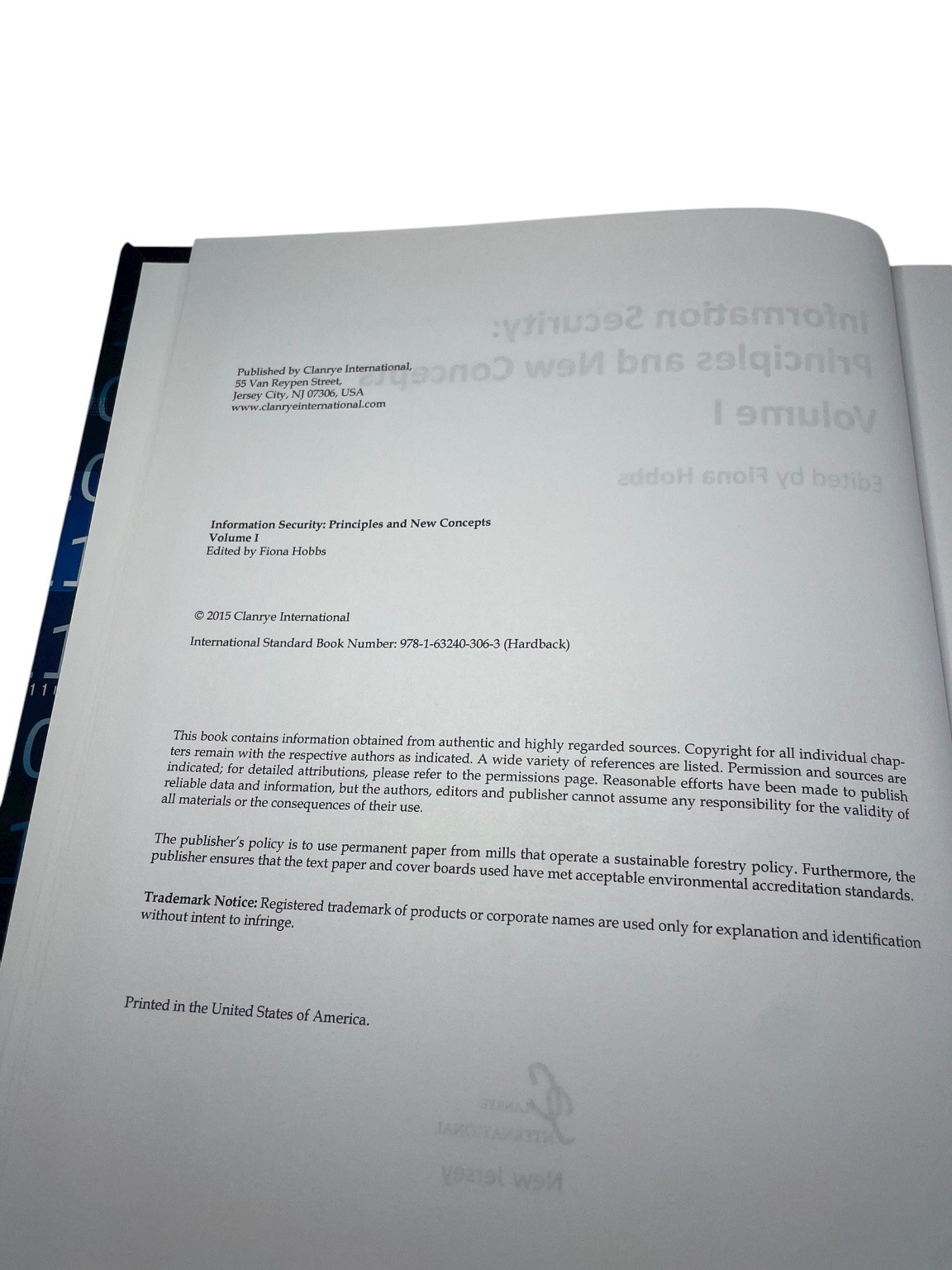 Information Security Principles New Concepts Vol 1 Fiona Hobbs Clannrye 2015