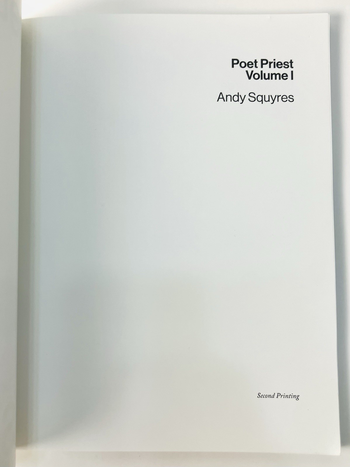 Poet Priest Volume 1 by Andy Squyres | 2nd Printing Poetry Book