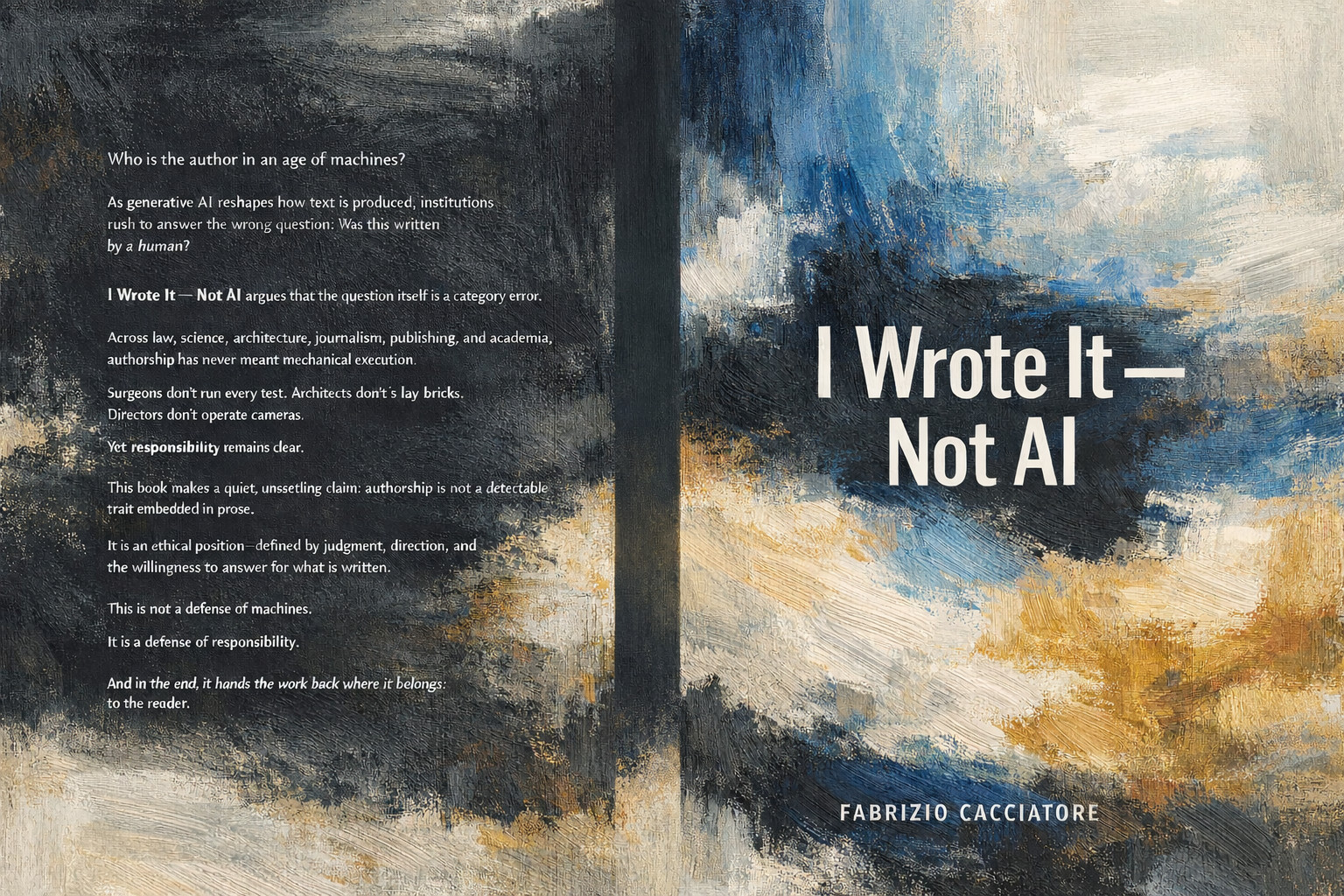 I wrote it – not AI by Fabrizio Cacciatore 105 pages