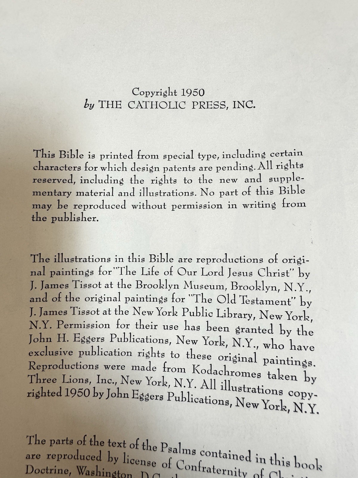The Holy Bible The Catholic Press Holy Family Edition 1950