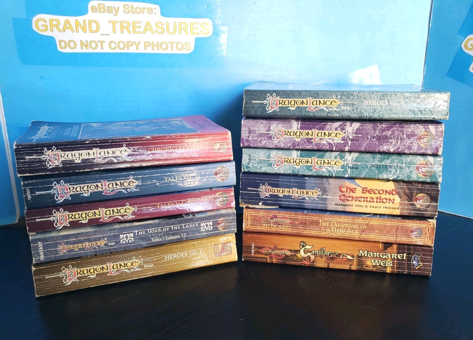 LOT OF 11 *VINTAGE* DRAGONLANCE PAPERBACK BOOKS 1984-2000 tsr d&d Dragons Used