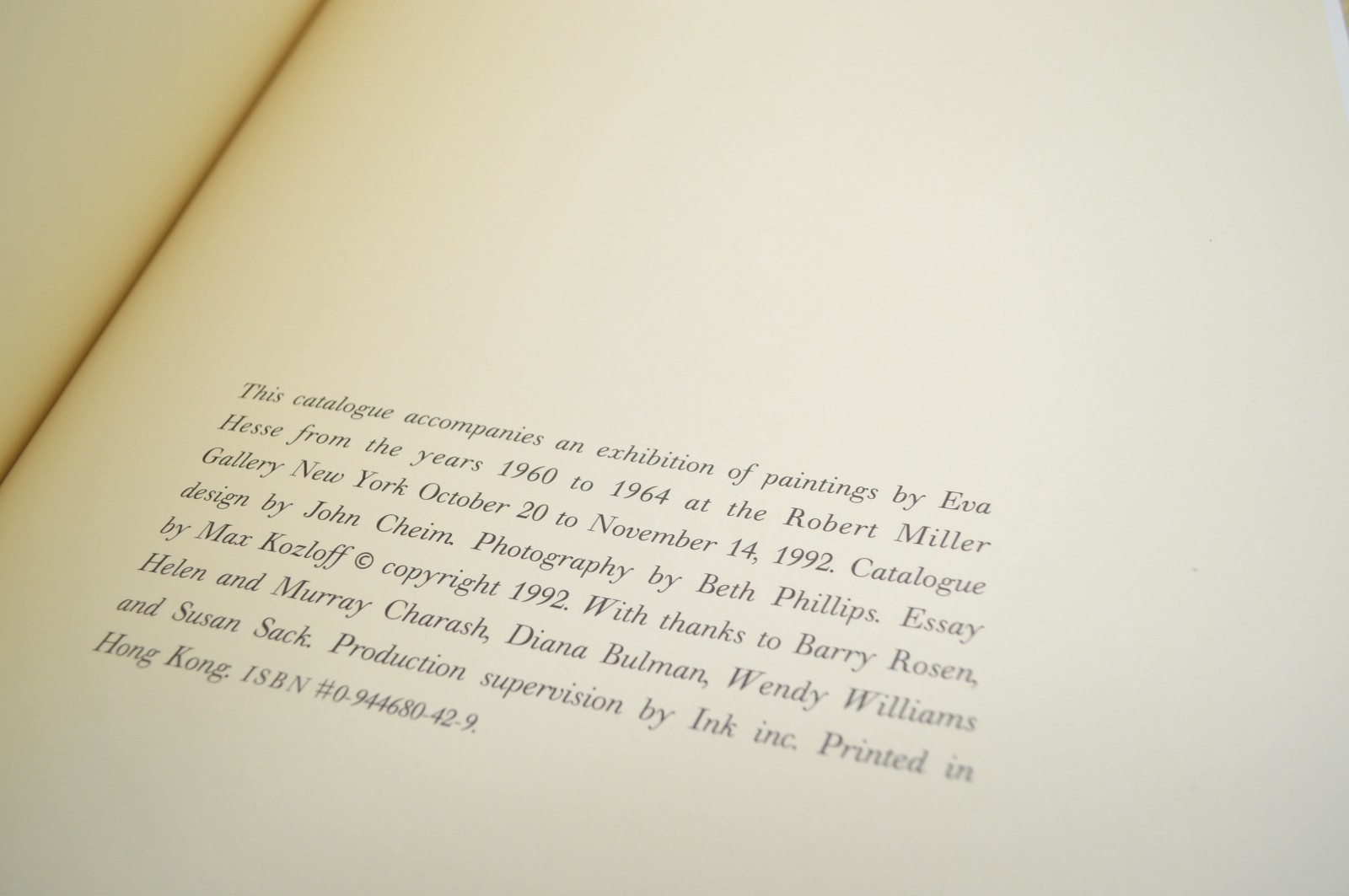 Eva Hesse, Paintings From 1960-1964, Robert Miller Gallery, Exhibition Catalog