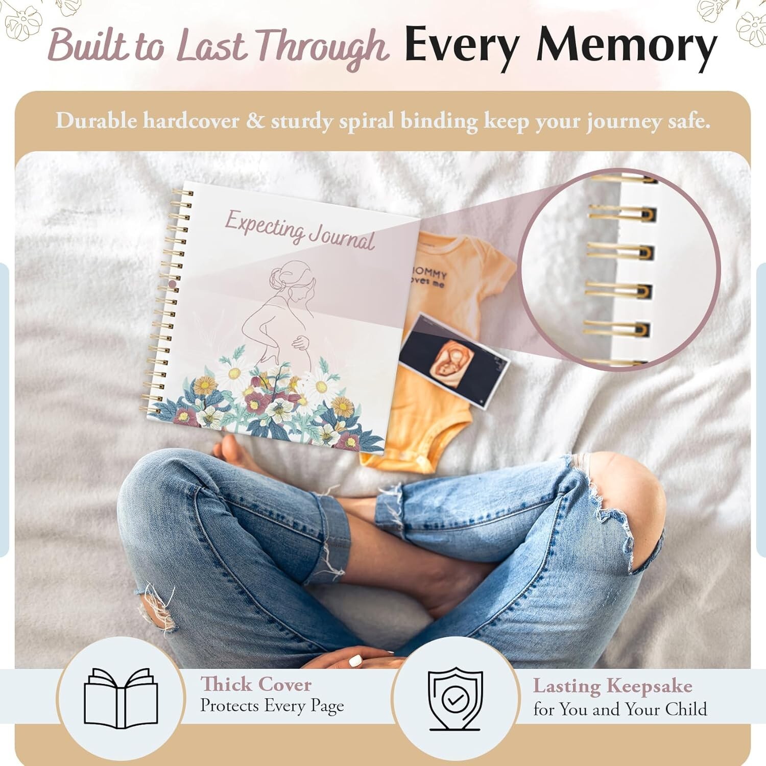 Pregnancy Journal for First Time Moms – Keepsake Gift for Expecting WomenDescrip
