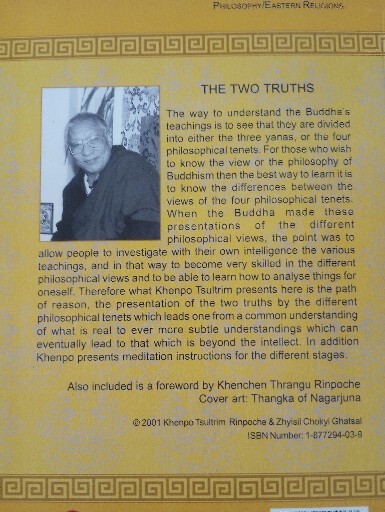 The Two Truths by Khenpo Tsultrim Gymatso Rinpoche (2001 Paperback)