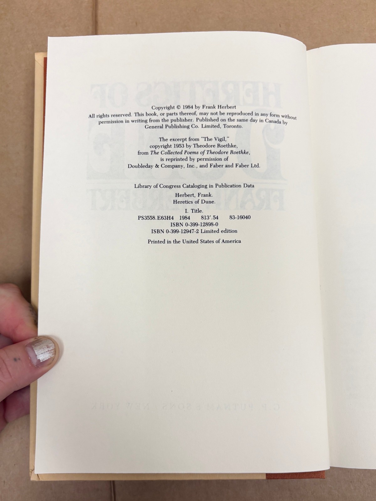 Dune 1-6 Frank Herbert Original Cover HC w/ Dust Jackets Chapter House 1st ed.