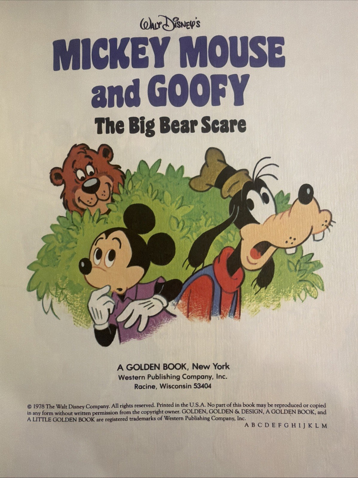 Vintage A Little Golden Book Disneys Mickey Mouse And Goofy The Big Bear #2314