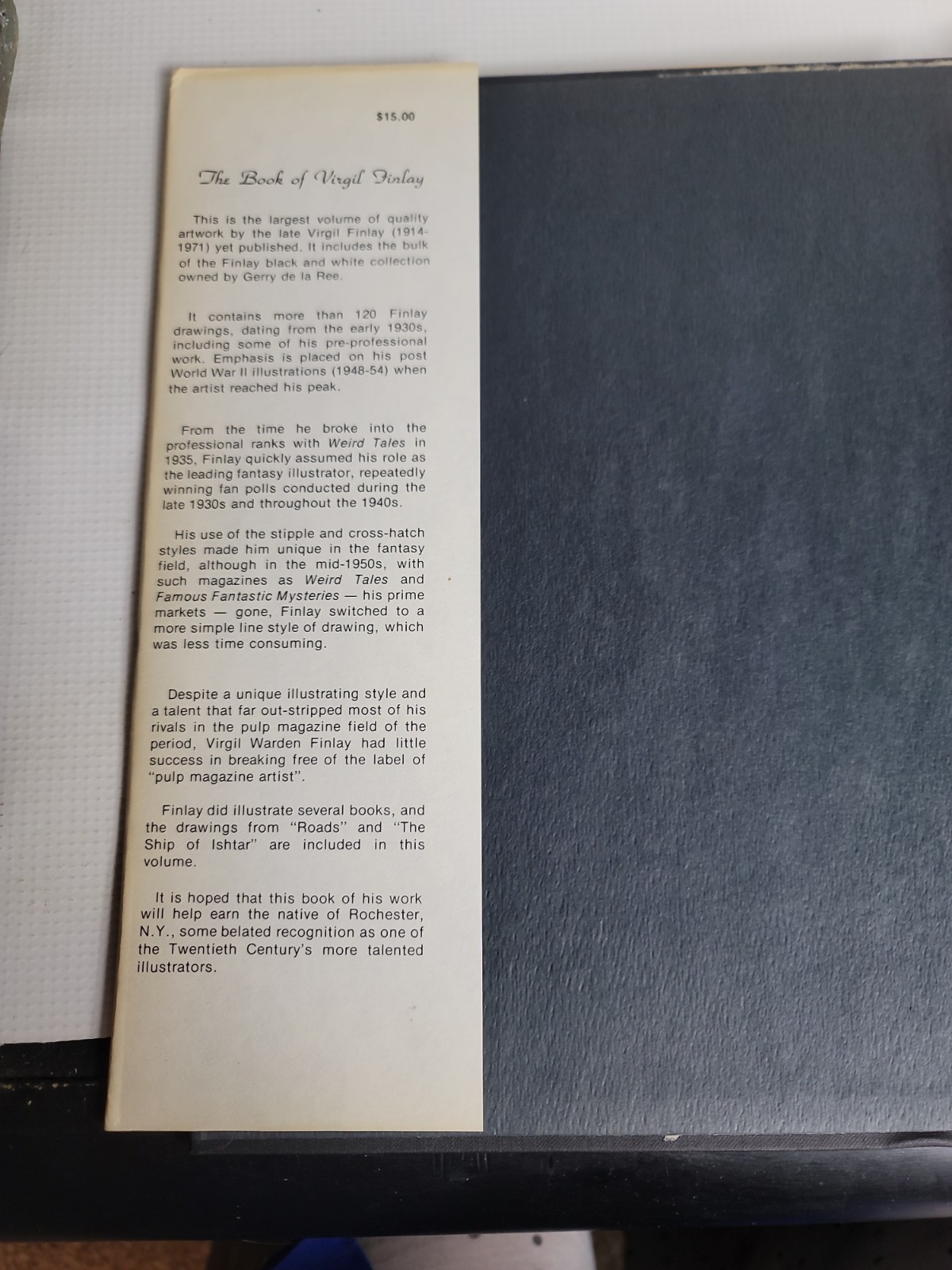 The Book of Virgil Finlay / Artwork by The Late Artist VG Condition