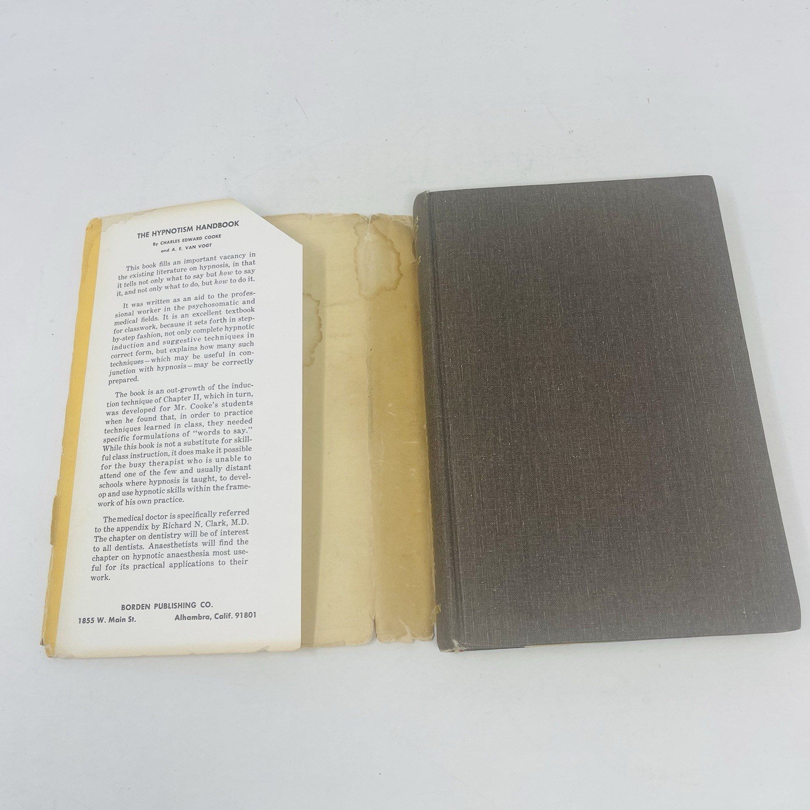 Hypnotism Handbook C.E. Cooke A.E. Van Vogt 1965 HC DJ 2nd Ed 10th Printing