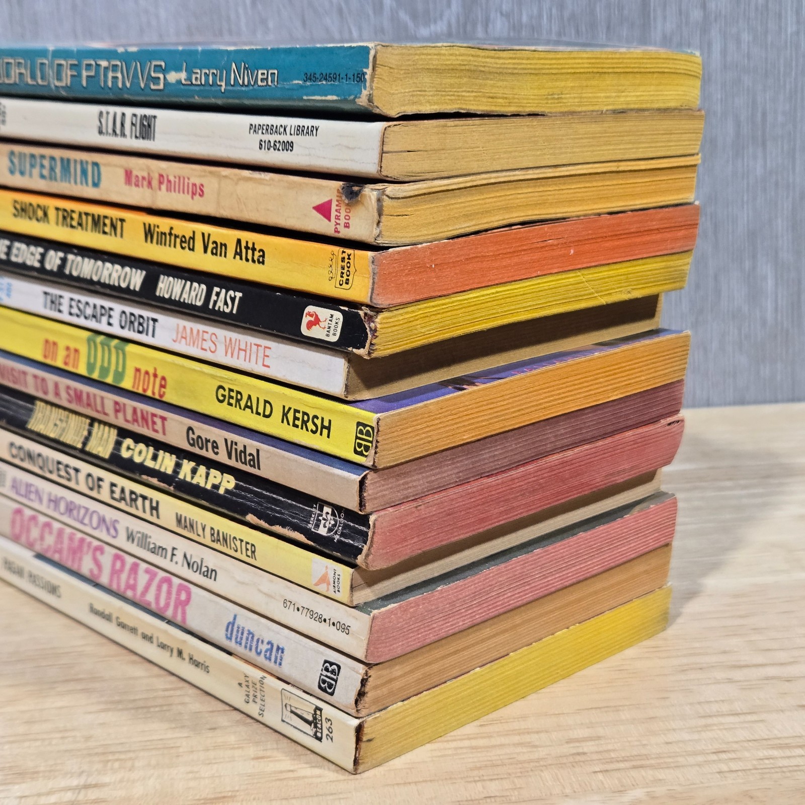 Vintage Sci-Fi Paperback Lot 13 Books Niven Tubb Nolan Gore Vidal Kapp Duncan