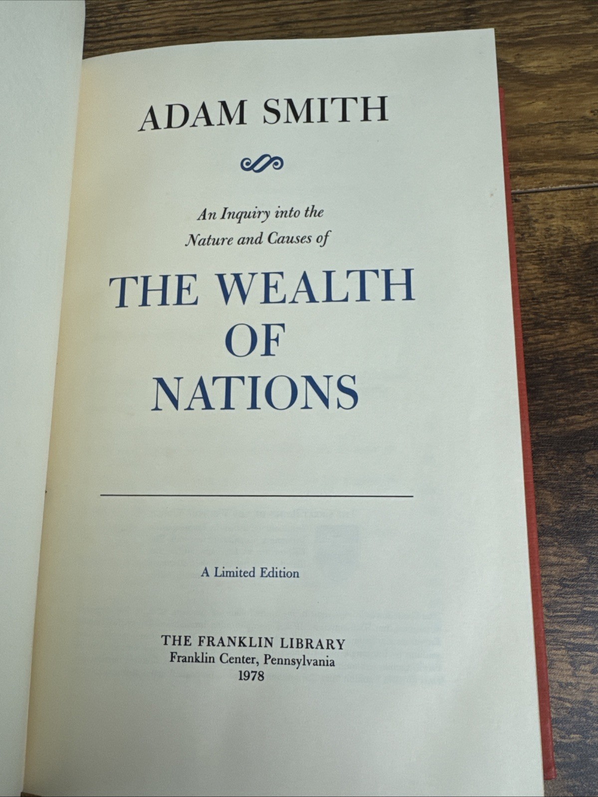 The Wealth of Nations by Adam Smith Franklin Library Leatherbound Edition 1978